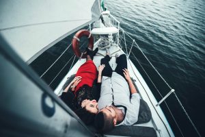 romantic date on yacht